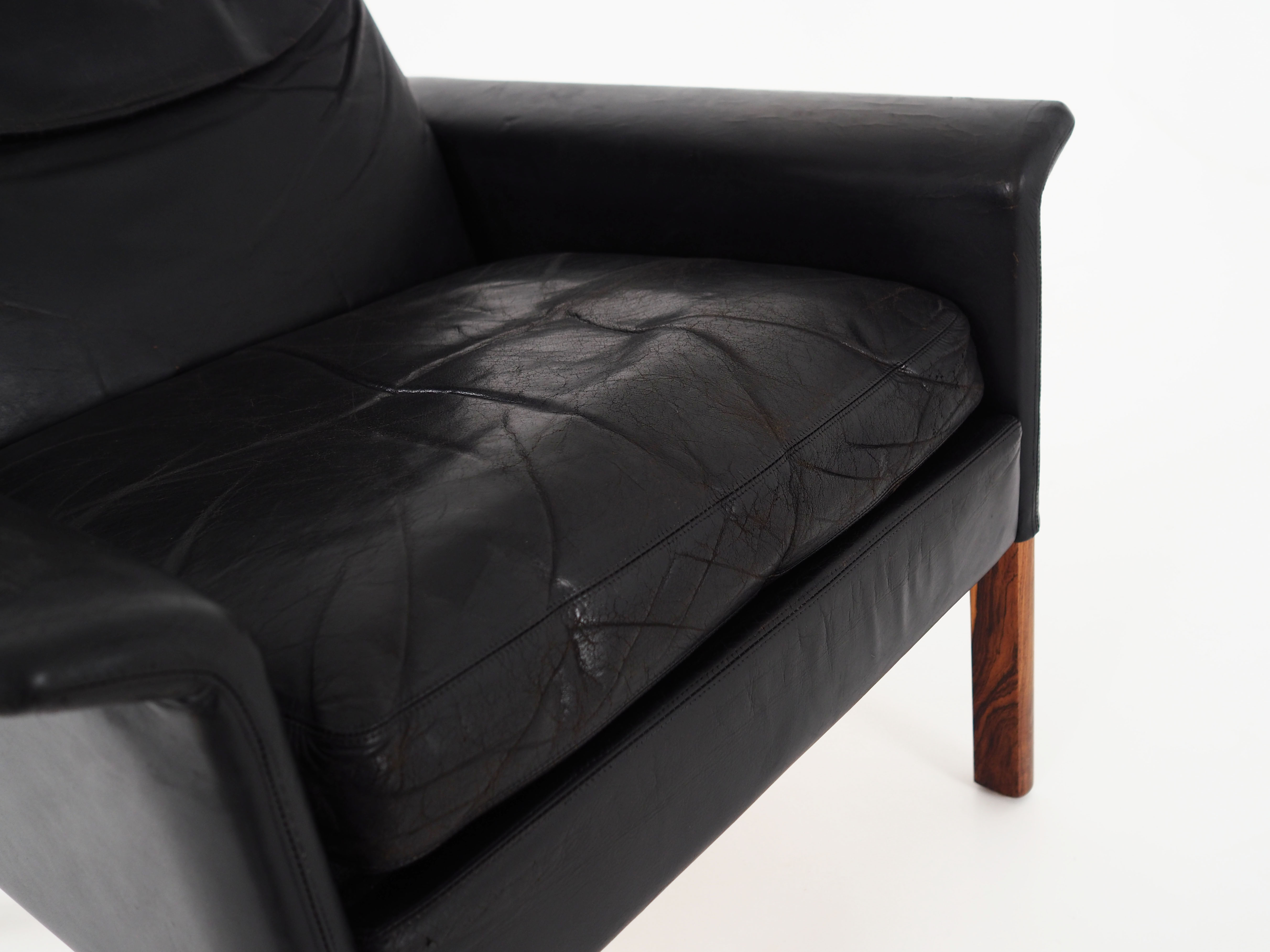 Leather armchair by Hans Olsen