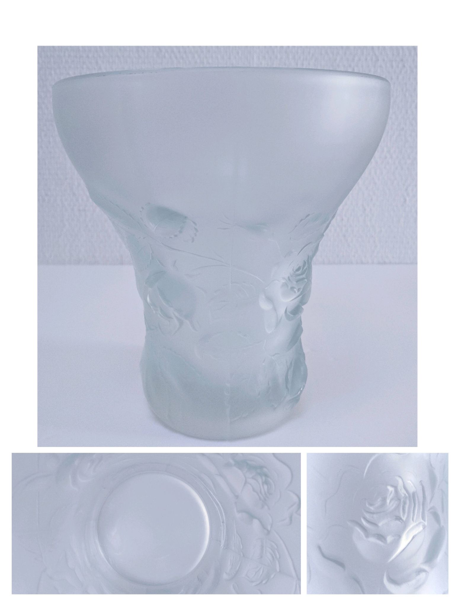 Josef Inwald glass vase with rose decoration H. 20 cm