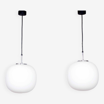Pair of limburg opaline pendant lights