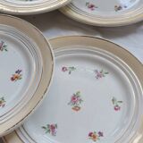 6 vintage Céranord France “Cheverny” dessert plates - Floral pattern