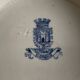 Large antique pedestal salad bowl in Gien earthenware.