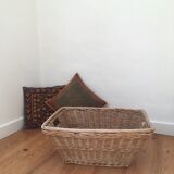 Laundry basket rectangular wicker