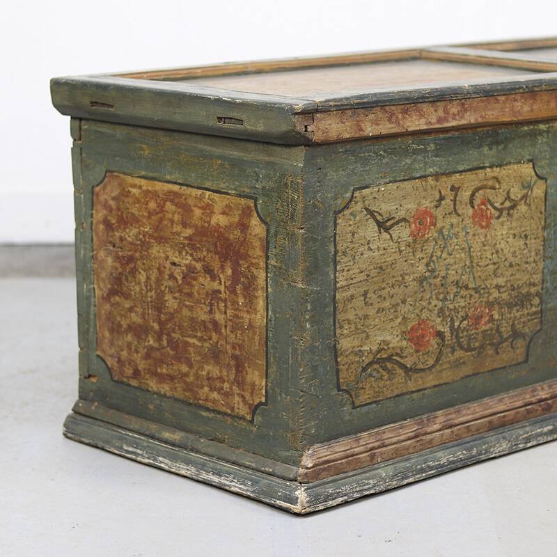 Painted folk art bridal chest 1753