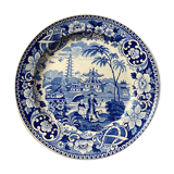 Old plate Yeddo Sarreguemines with Asian Japanese decoration 1900 old