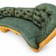 Carved velvet sofa