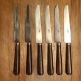 Set of 6 wooden handle knives