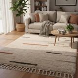 Handwoven pure wool rug, size 100 x 200 cm