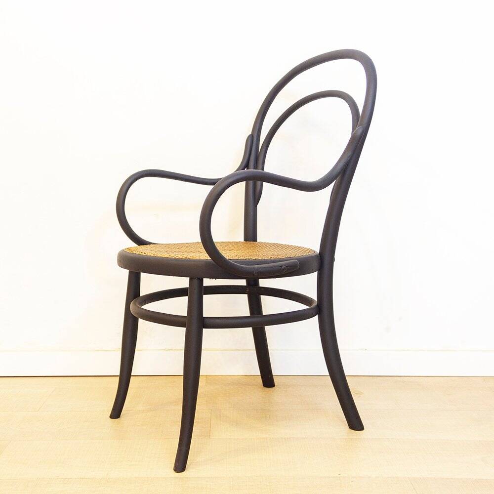 Fauteuil en bois courbé avec assise grillagée