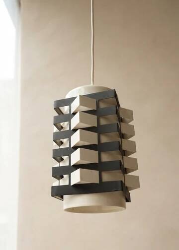 Pair of rare vintage table lamps, sculptural metal design, 1970s, 85 x 20 cm