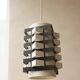 Pair of rare vintage table lamps, sculptural metal design, 1970s, 85 x 20 cm