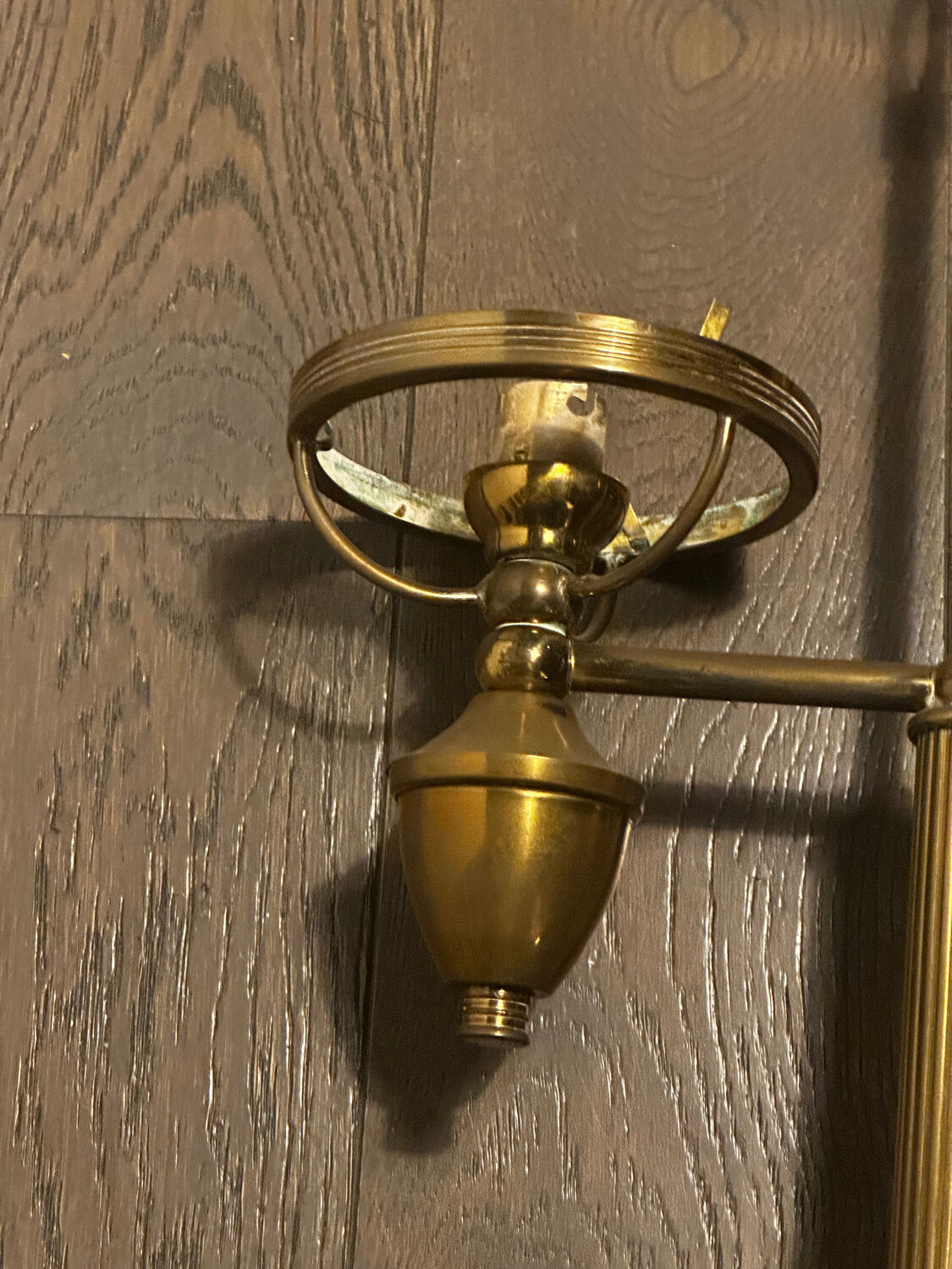 Double lamp fixture in brass, neo-classical style from the 1950s.