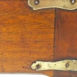 Small old side table with brass finishes