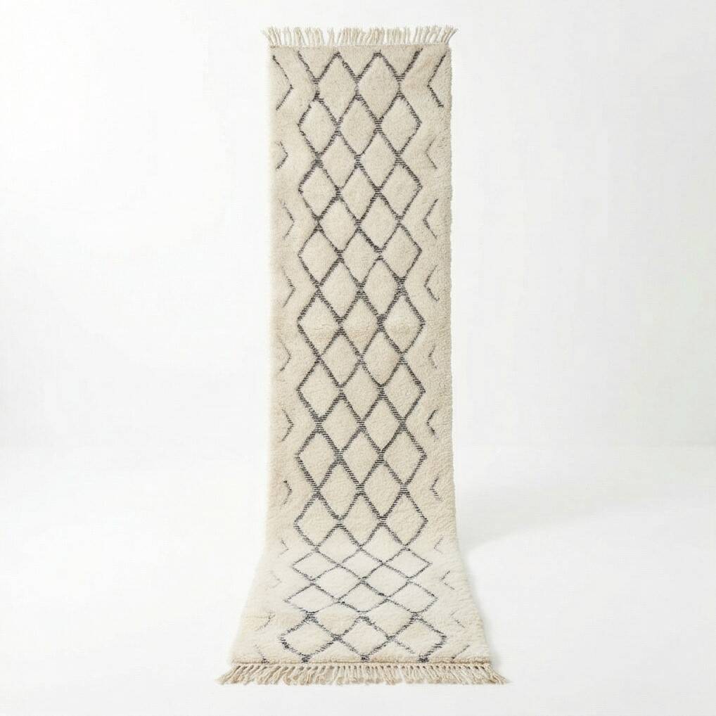 Berber wool hallway rug