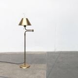 Lesan floor lamp in vintage German brass, Hollywood Regency style by Florian Schulz, 1970s.