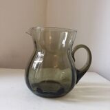 Cruche pichet 1970 verre fumé vintage