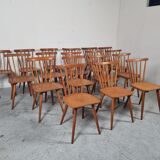 Set of 18 Scandinavian style bistro chairs, 60s