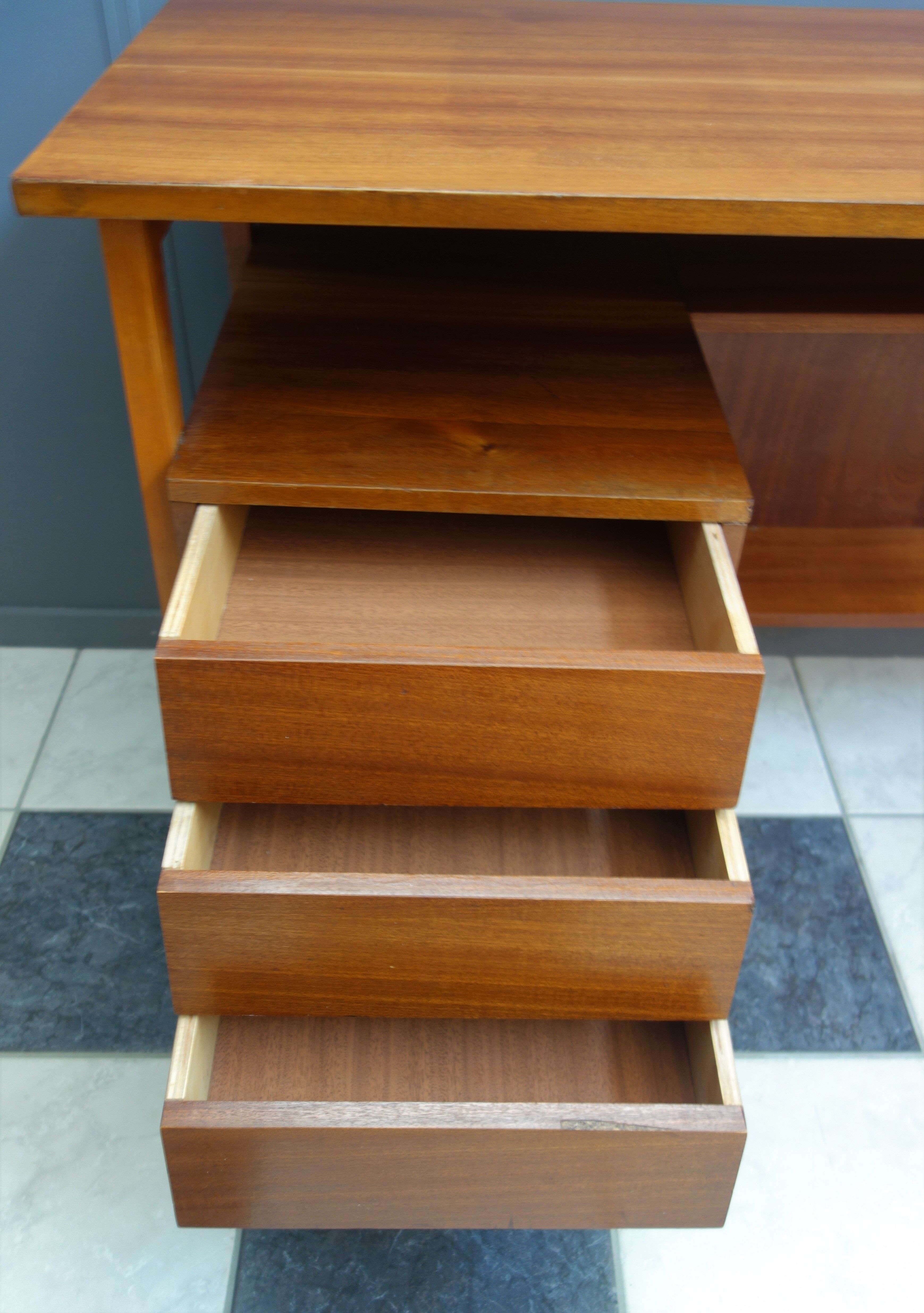 Scandinavian style wood desk 1960s