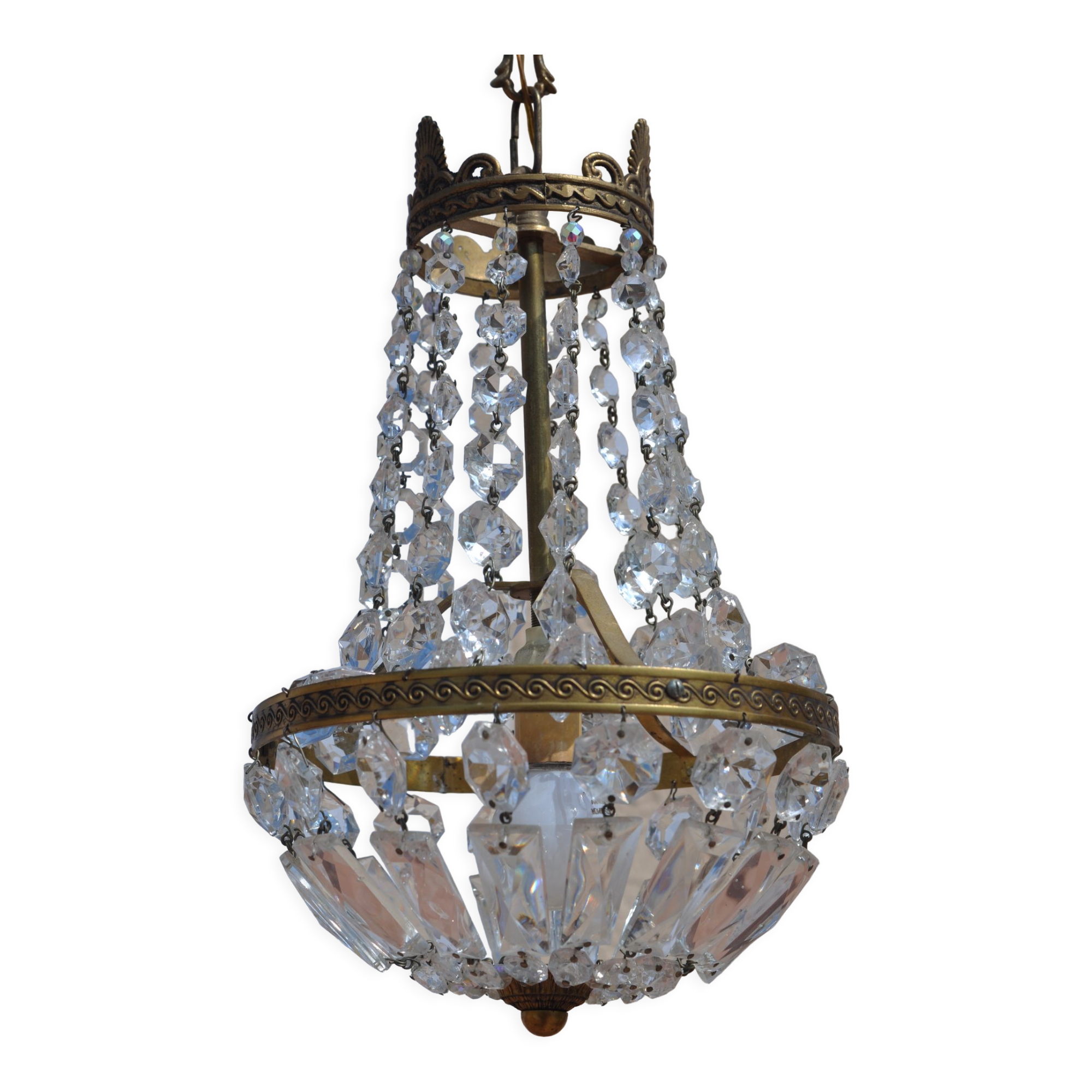 Bronze montgolfiere chandelier with tassels