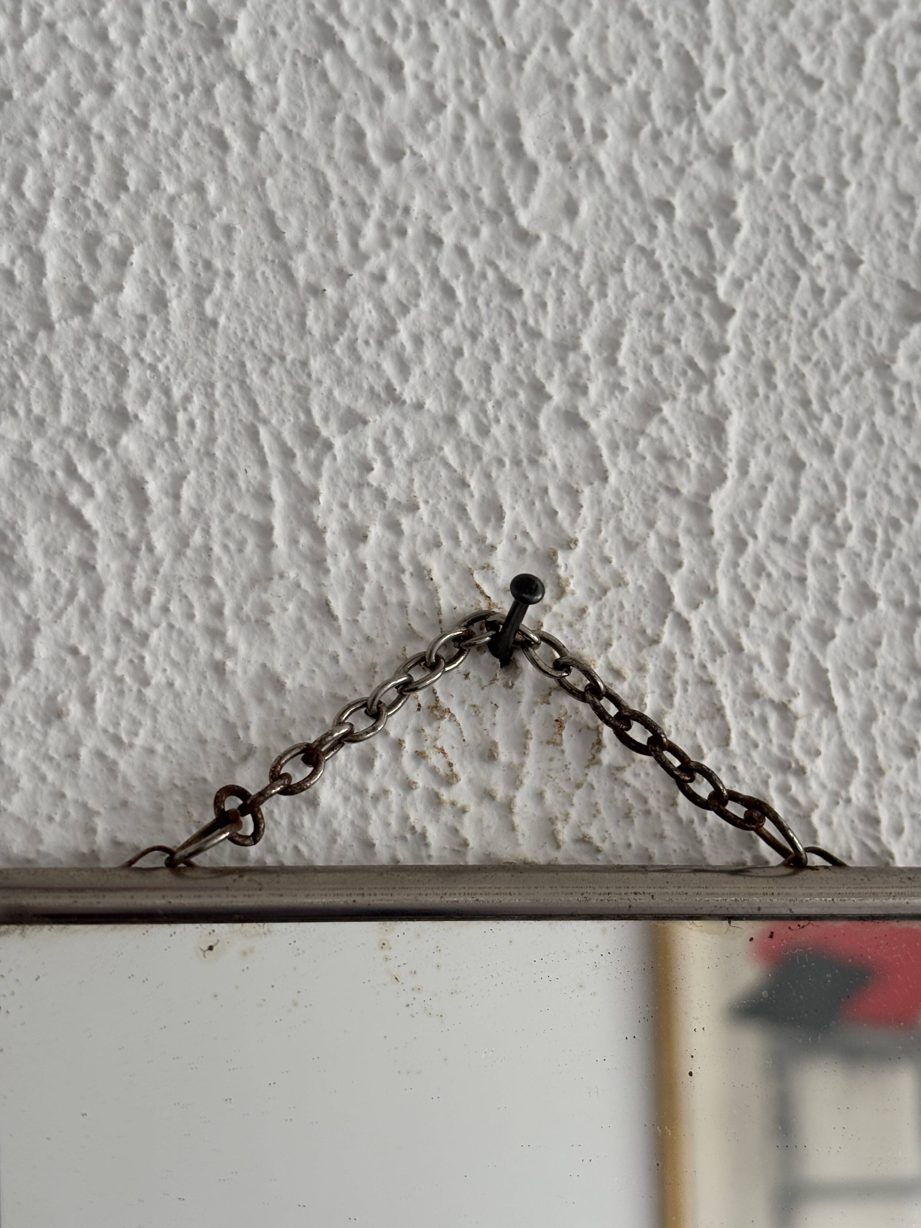 Vintage 1960s triptych mirror barber blue crocodile effect - 20 x