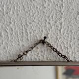 Vintage 1960s triptych mirror barber blue crocodile effect - 20 x