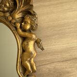 Angel wood mirror