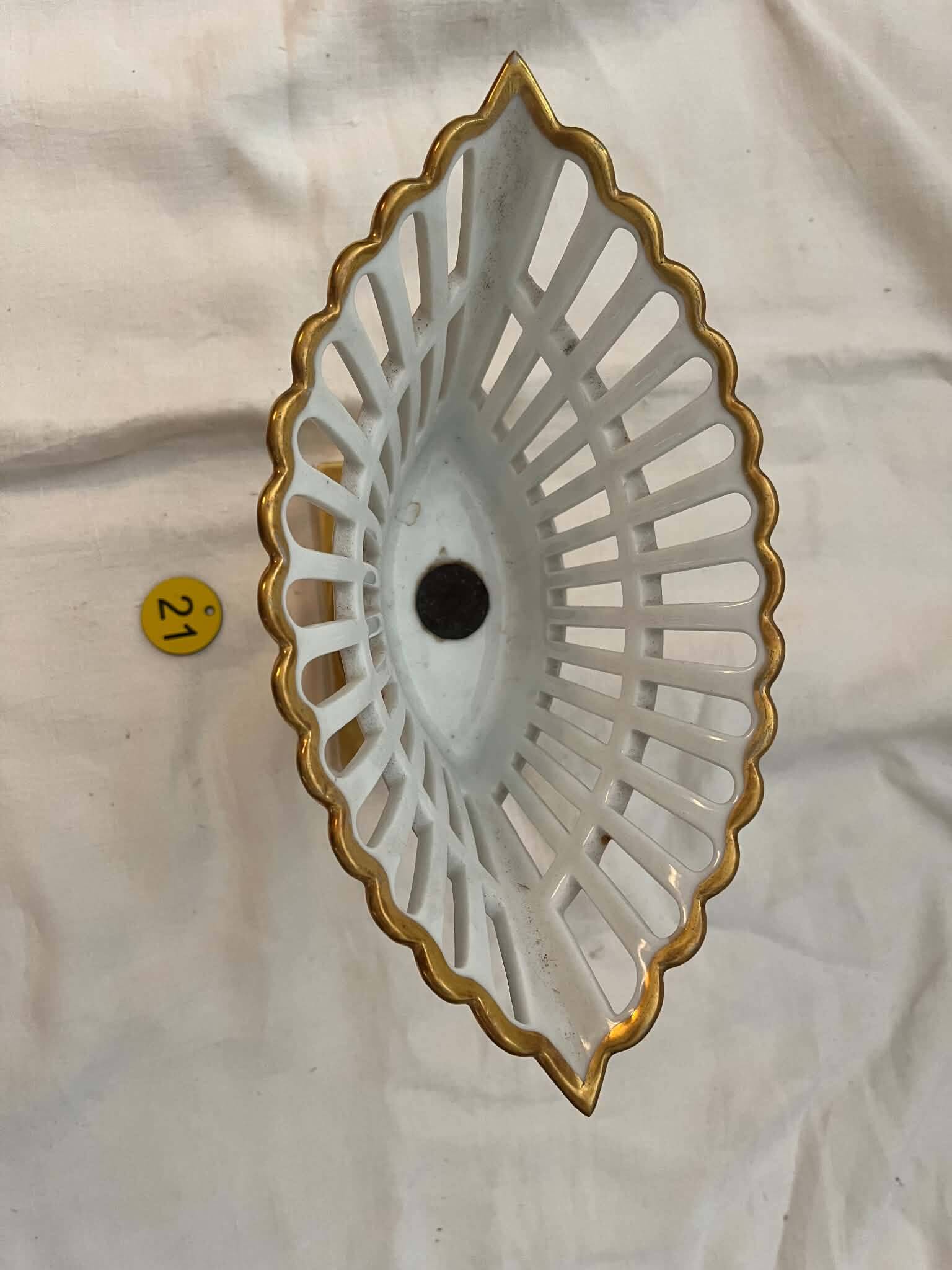 Antique Empire-style porcelain basket