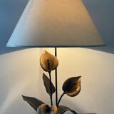 Vintage lamp in travertine and bronze 70s