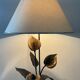 Vintage lamp in travertine and bronze 70s