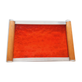 Plateau art deco verre rouge