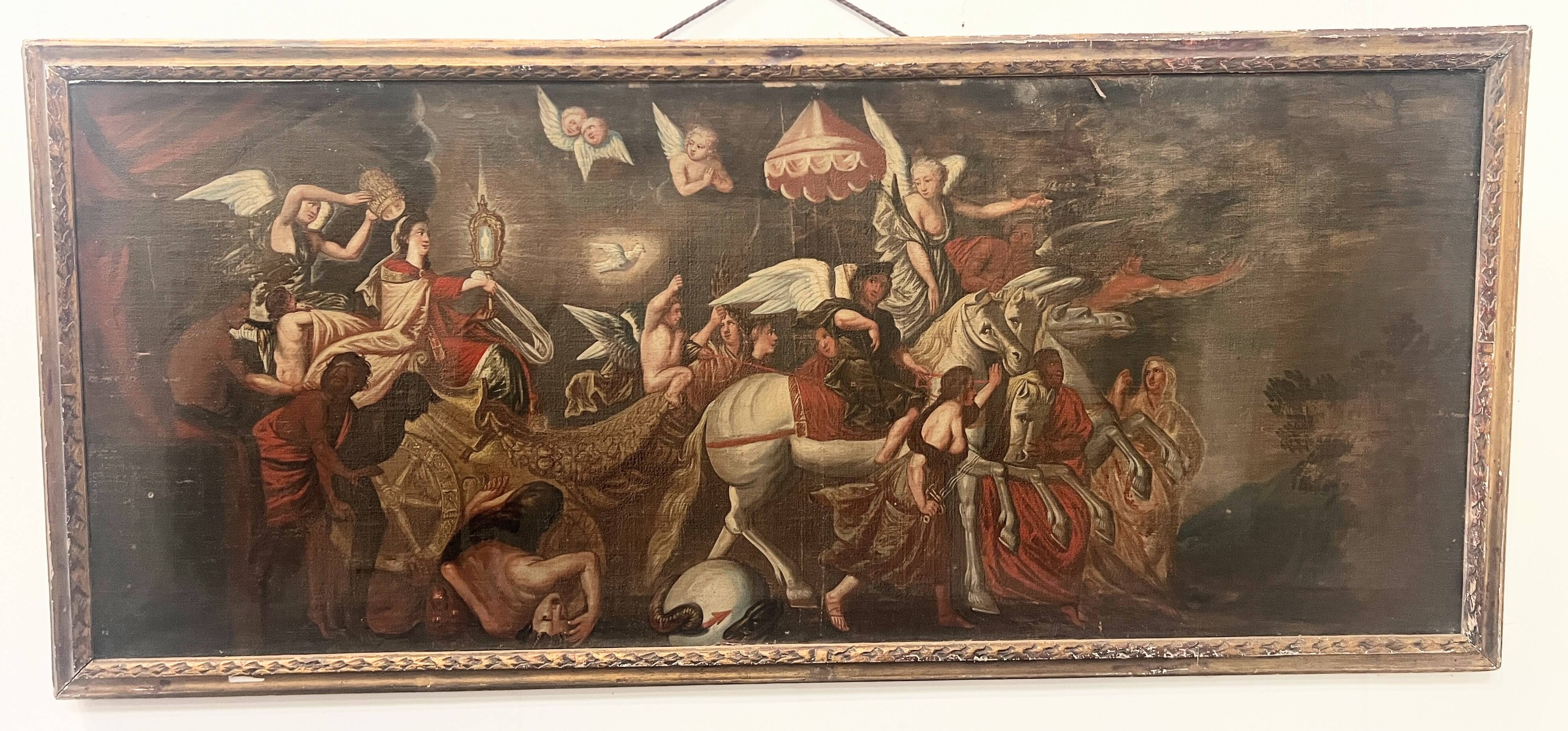 Oil on canvas with a gilded wooden frame, 18th century.