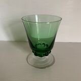 6 colored art deco glasses