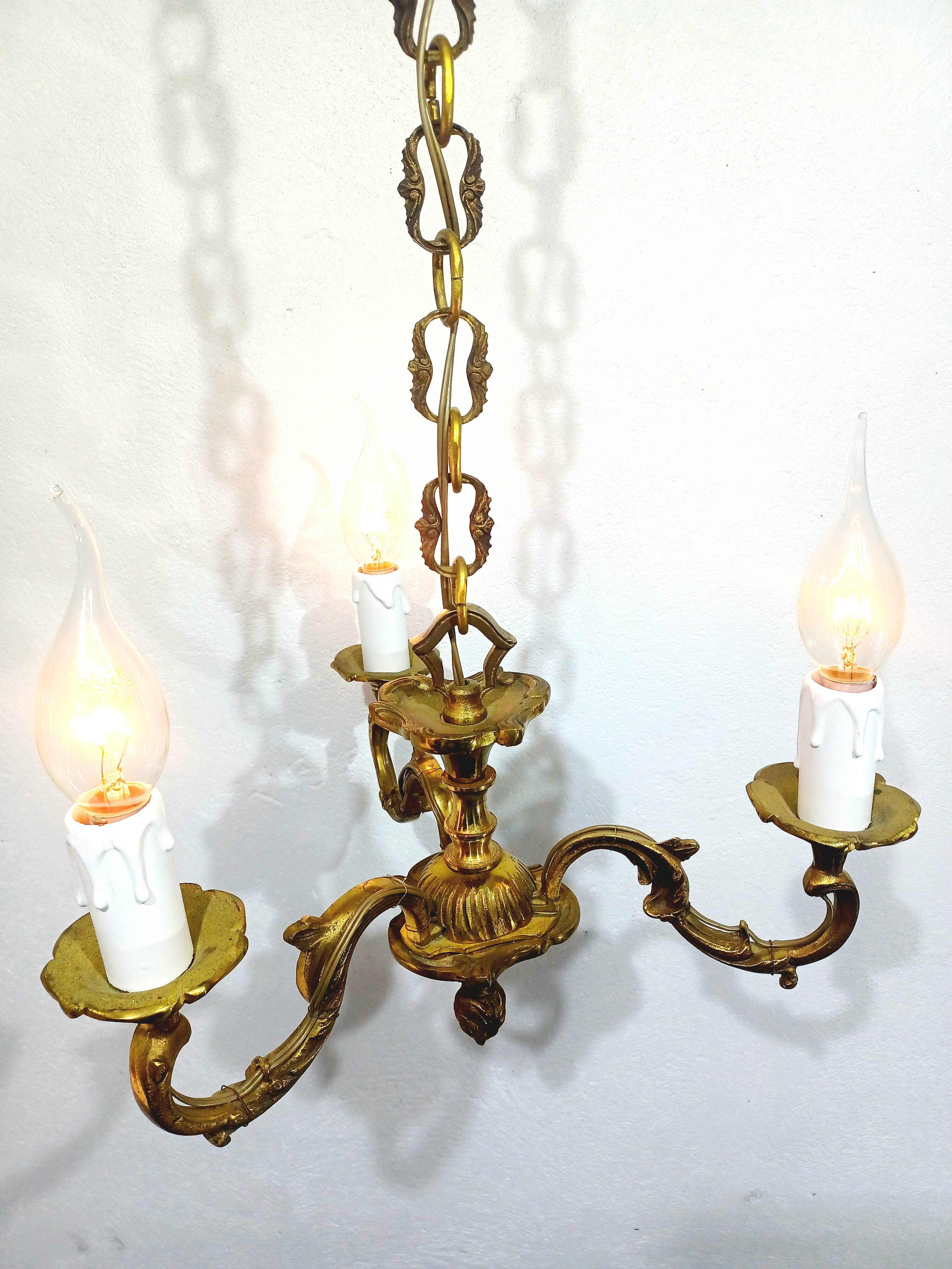 3-Light Bronze Chandelier