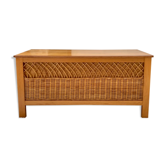 Banc-coffre rotin enfant