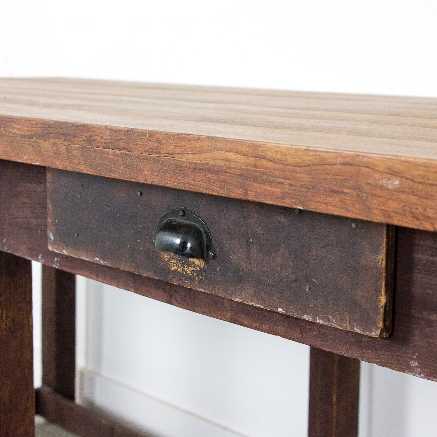 Vintage wooden table factory desk