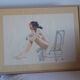 Watercolour painting on paper – seated woman