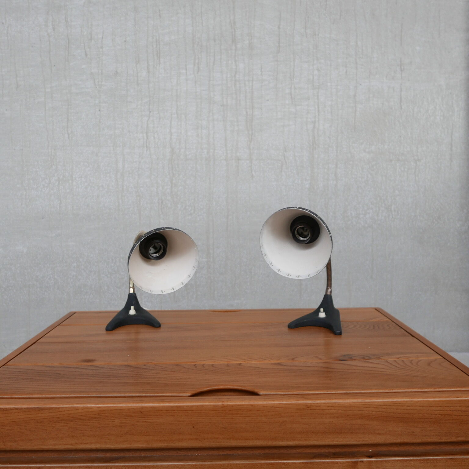 Pair of Swedish Brass Mid-Century Table Lamps