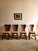 Lot de 4 chaises brutalistes en bois
