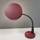 Table lamp in aubergine coloured metal, brass bend and teak wood 1960-70s