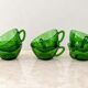 6 emerald green cups – 1970s, retro light