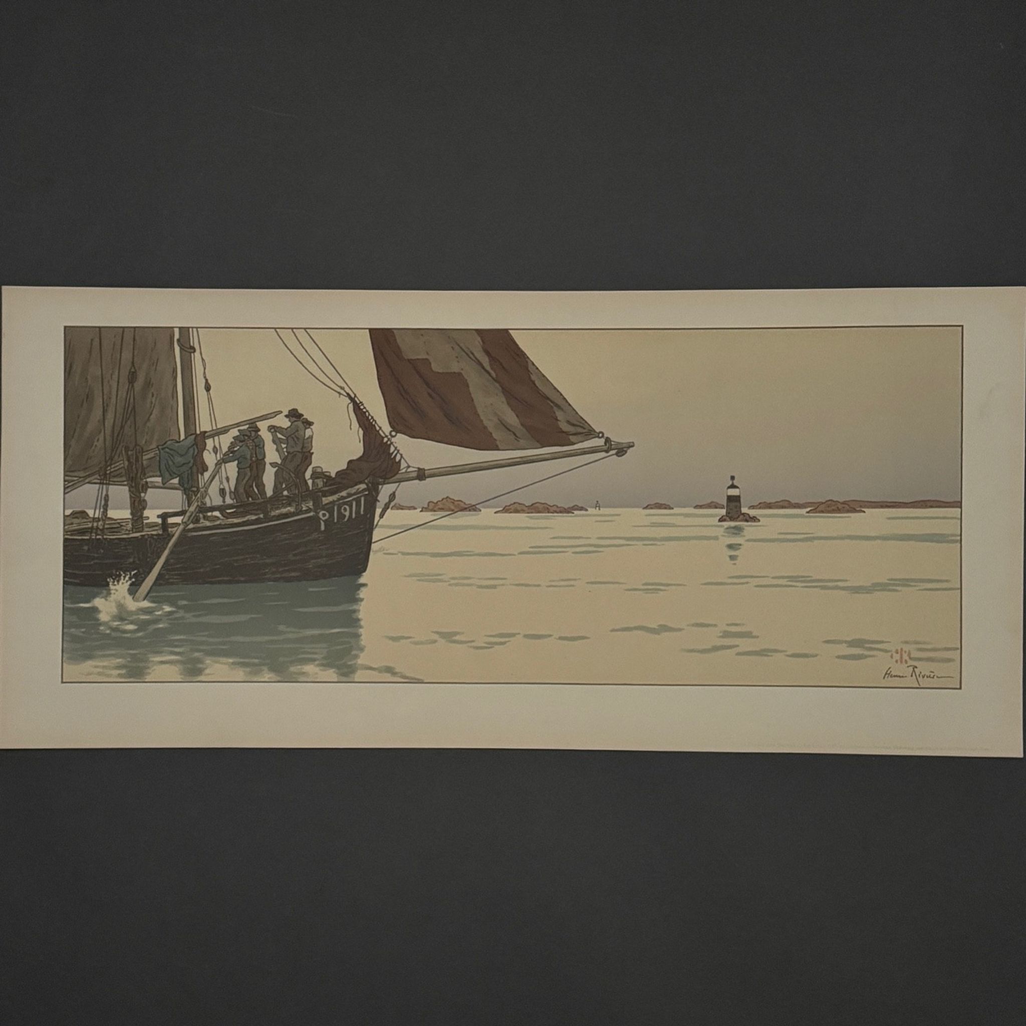 Lithograph by Henri Rivière The Enchantment of the Hours - The Calm Sea