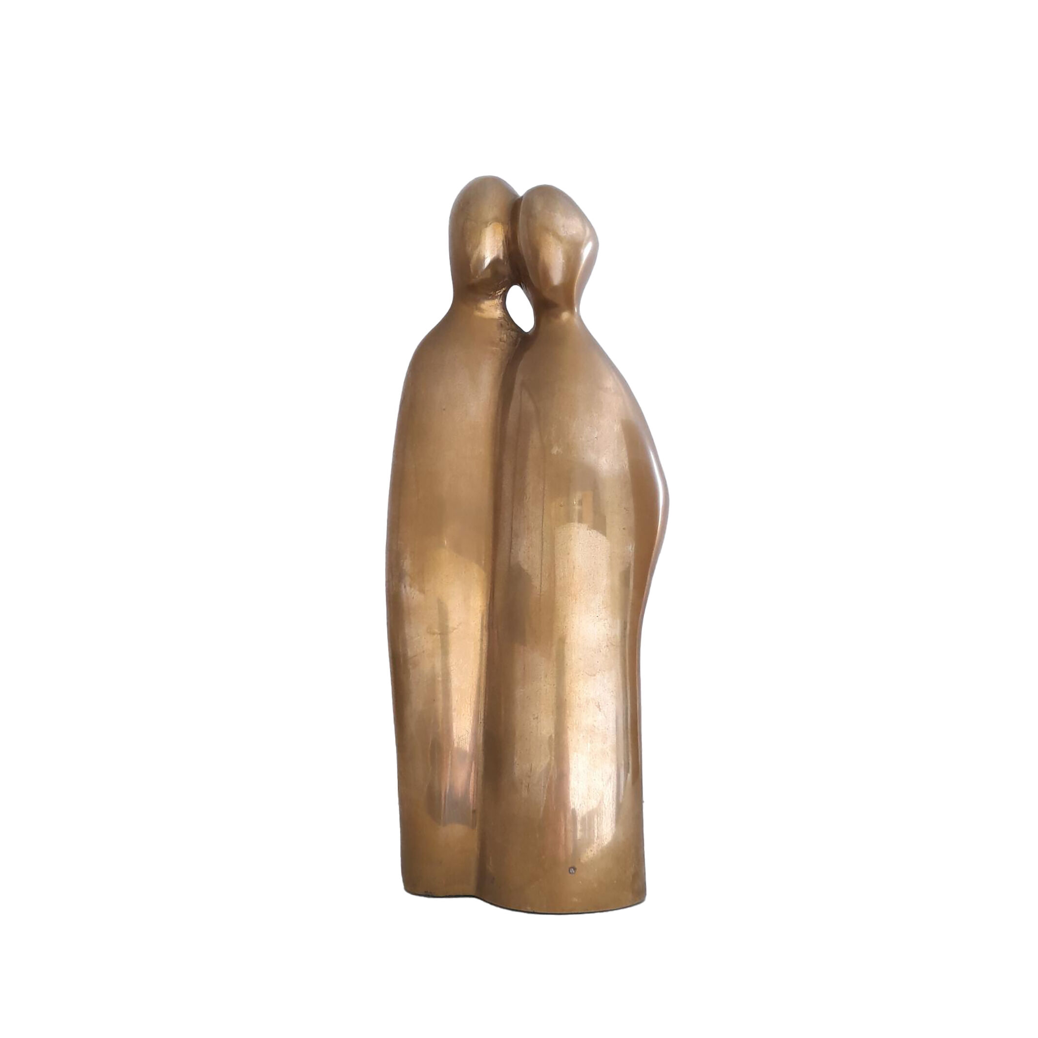 Brass statue stylized couple