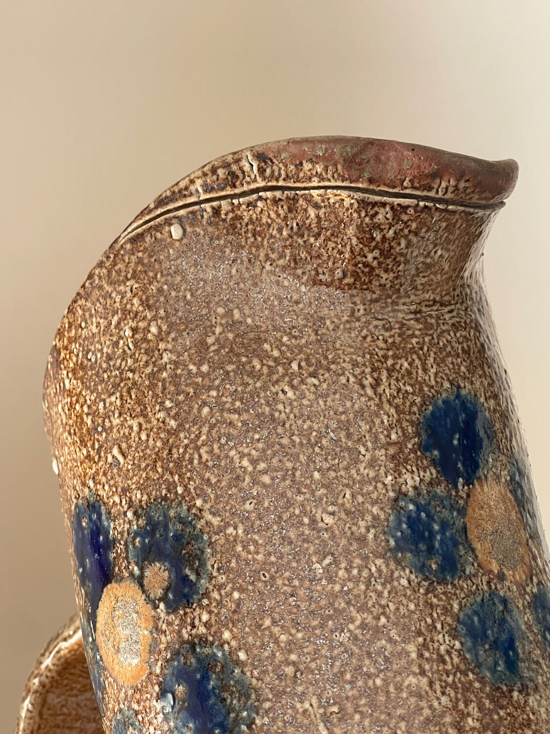 Stoneware jug by Jean Claude Monange.
