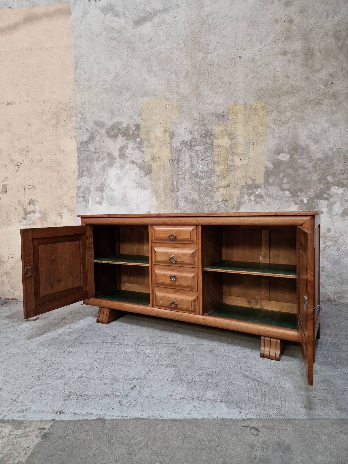 French Brutalist Art Deco Sideboard