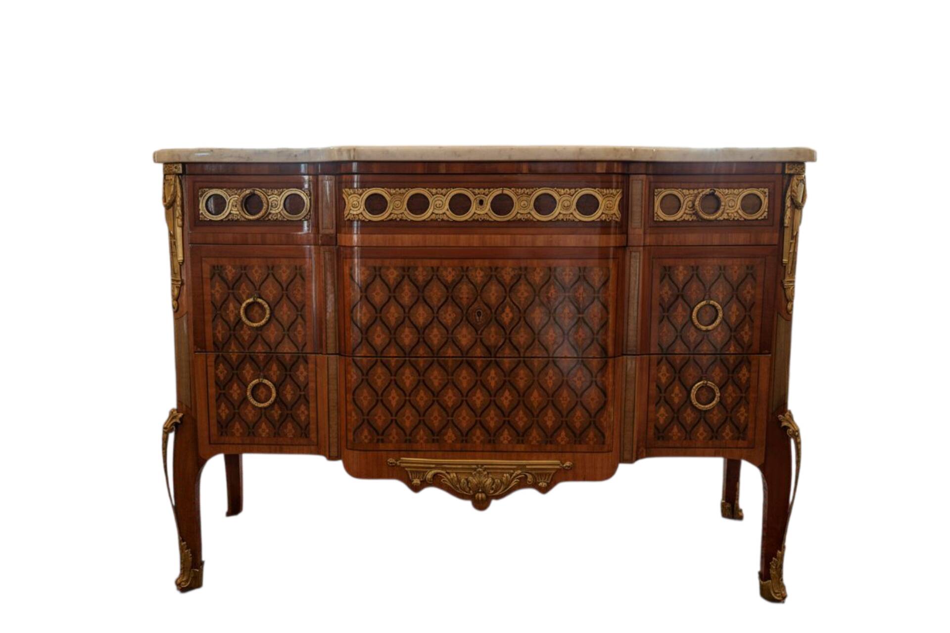 Louis XV-XVI transitional commode, Jean Henri Riesener style
