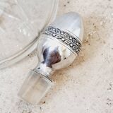 Antique small crystal and solid silver carafe