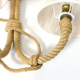 Wall lamp with two braided rope lights, 1950-1960.