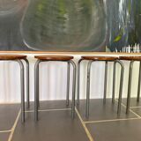 Set of 4 vintage industrial stools 50s