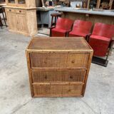 1960s rattan chest of drawers