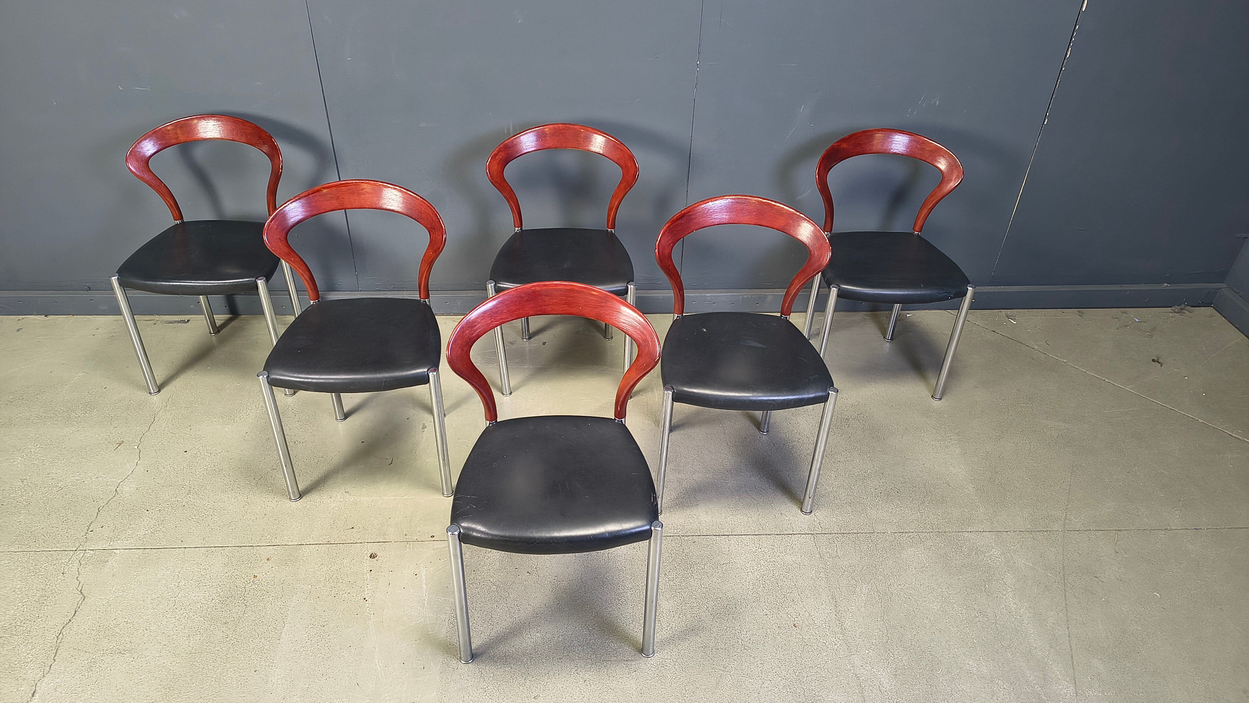 Vintage Lotus chairs by Hartmut Lohmeyer for Kusch & Co., 1970s, set of 6