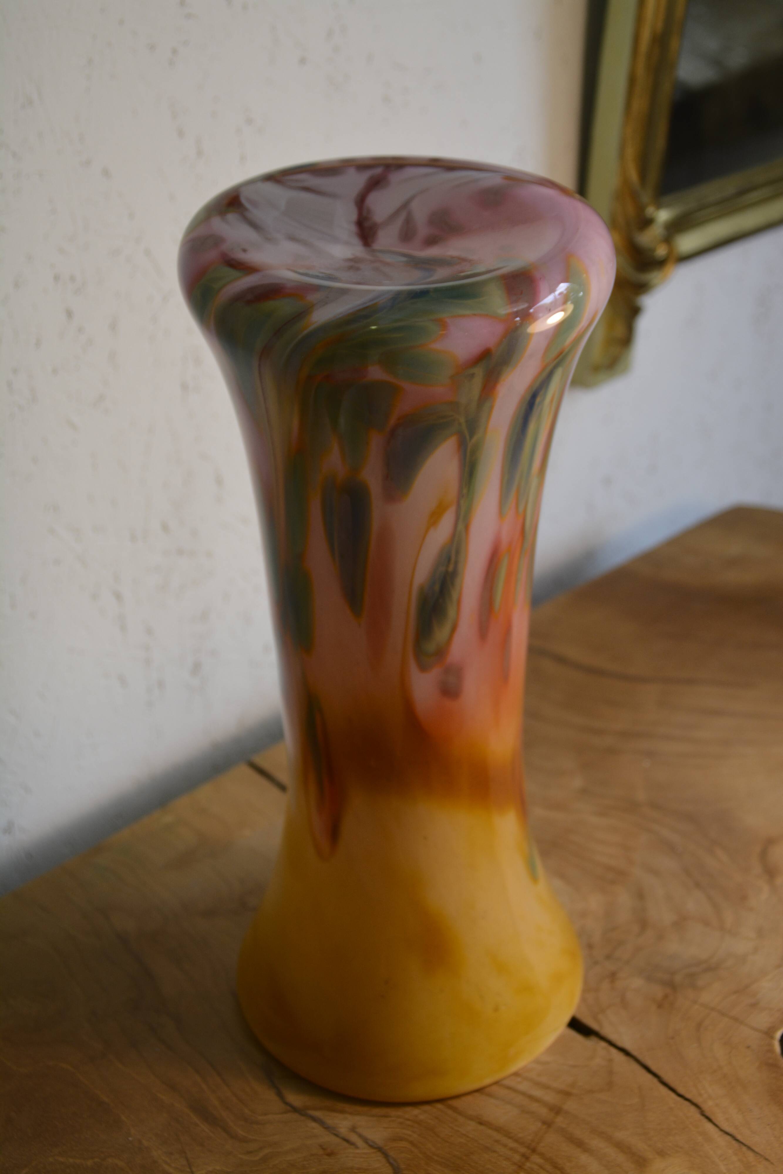 Pink and orange Murano vase
